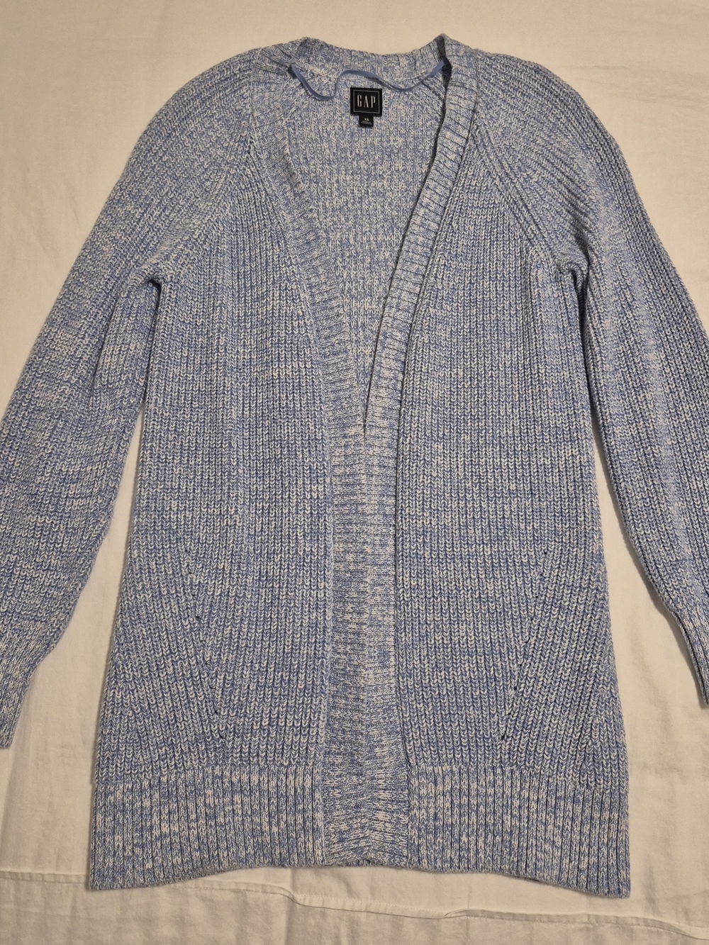 GAP Heathered Light Blue Open-Front Women's Cardigan